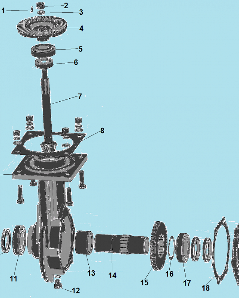 4 РЕДУКТОР - ШЕСТЕРНИ МОТОБЛОК CHAMPION DC1163E  | ремонт | в СПБ