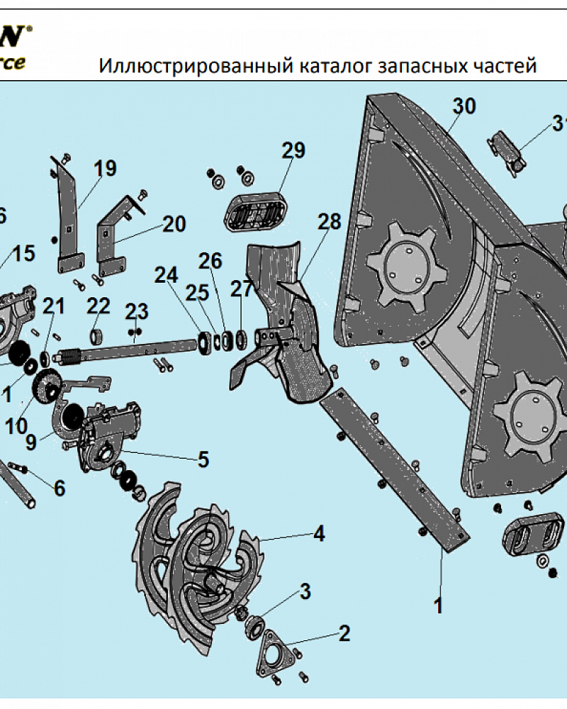 3 РЕДУКТОР - ДЕТАЛИ ШНЕКА | СНЕГОУБОРЩИК CHAMPION ST662E |Запчасти по России | СПБ