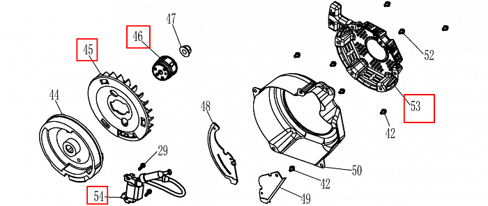 5 | СТАРТЕР | Запчасти для мотопомпы чемпион |  GP40 после 2019 года после s/n 23091900001  | Поставка по России |