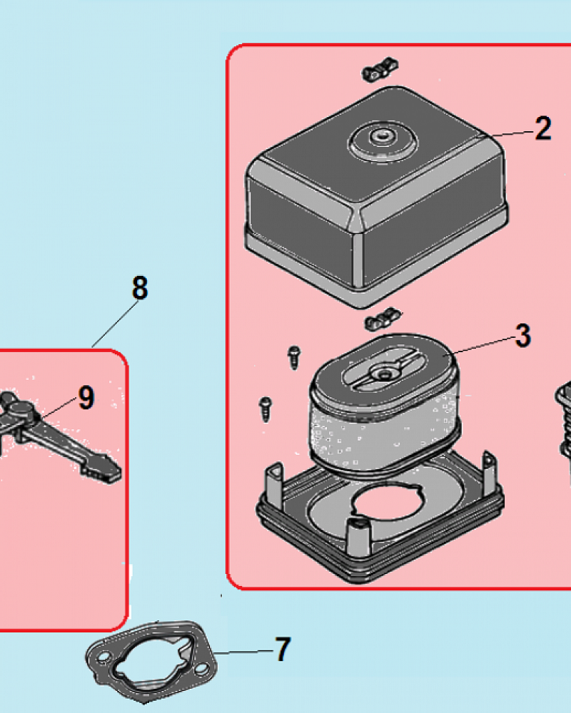 9 КАРБЮРАТОР - ВОЗДУШНЫЙ ФИЛЬТР МОТОПОМПА CHAMPION GP55  | ремонт | в СПБ