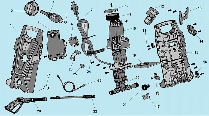 1 ШЛАНГ - ПИСТОЛЕТ МОЙКА CHAMPION HP5160  | ремонт | в СПБ
