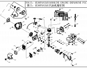 1 ПОРШЕНЬ - ЦИЛИНДР - КОЛЕНВАЛ - КОЛЬЦА - МАГНЕТО - МАХОВИК - СТАРТЕР БЕНЗОНОЖНИЦЫ CHAMPION HT625R  | ремонт | в СПБ
