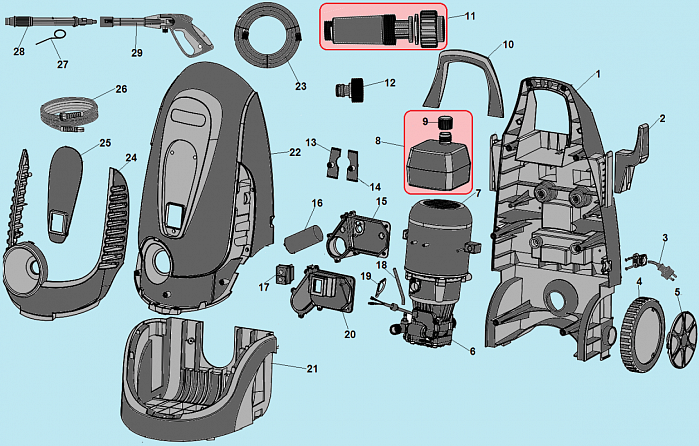 1 ШЛАНГ - ПИСТОЛЕТ МОЙКА CHAMPION HP6140  | ремонт | в СПБ