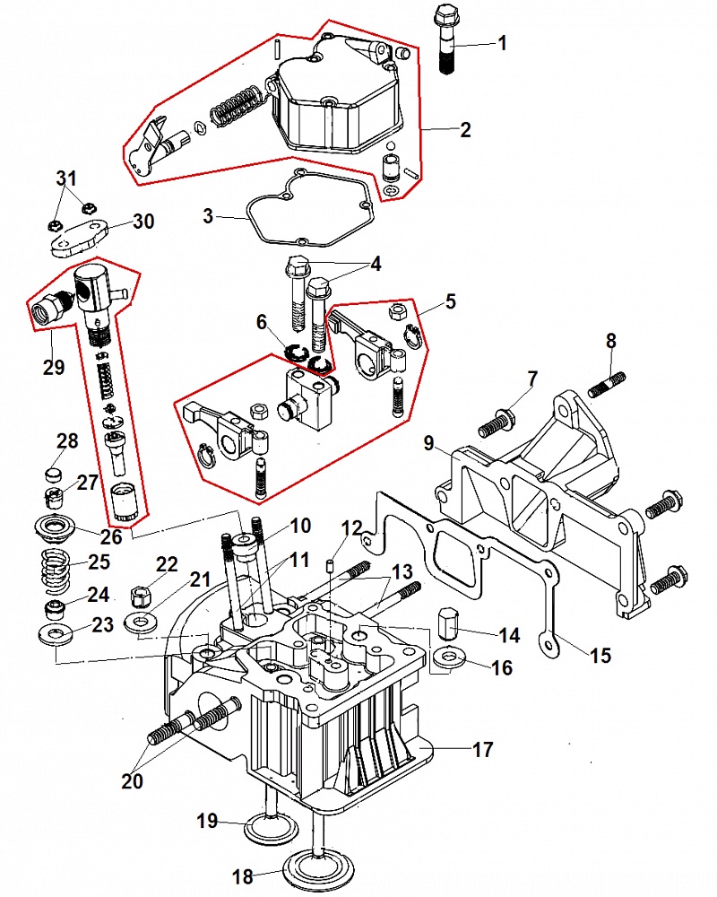 1 | ГОЛОВКА ЦИЛИНДРА | DG6000E Дизельный генератор | Запчасти, сервис, ремонт
