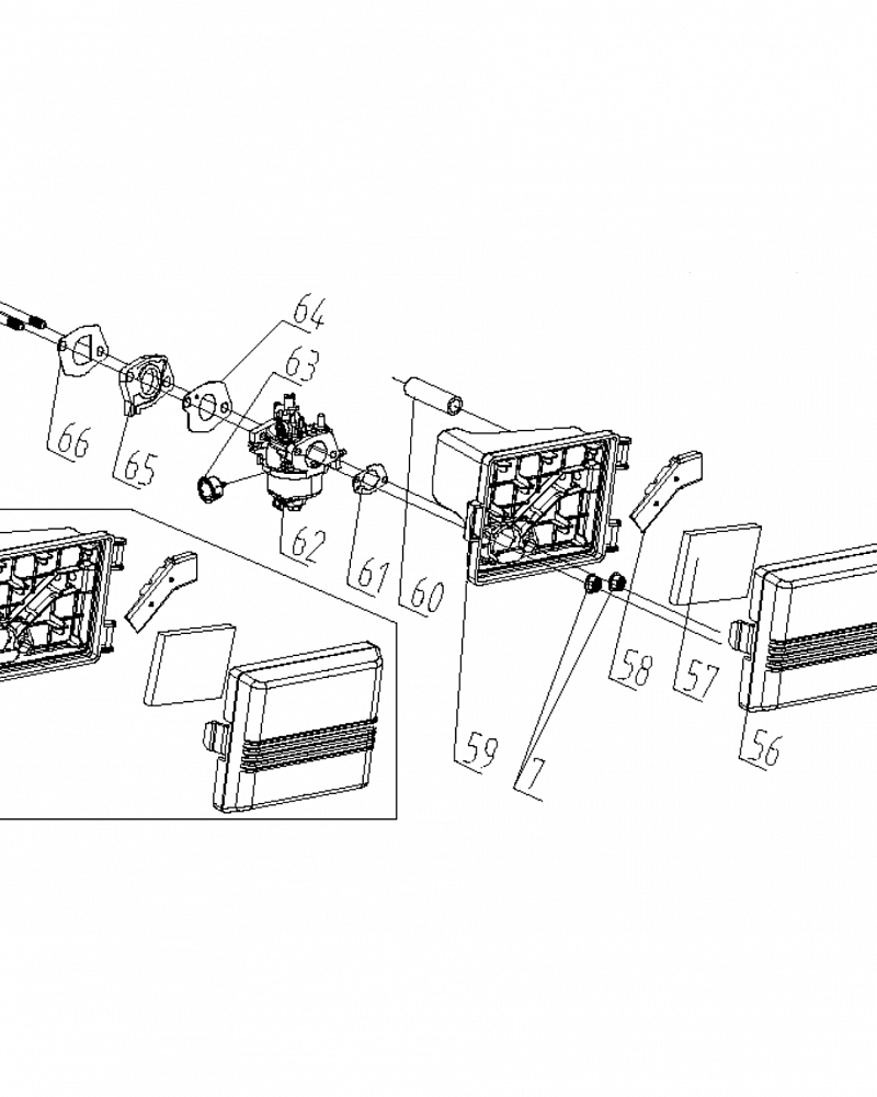 7 ВОЗДУШНЫЙ ФИЛЬТР | Запчасти для газонокосилки чемпион | после 2019 года LM5127  | Сервис - Ремонт