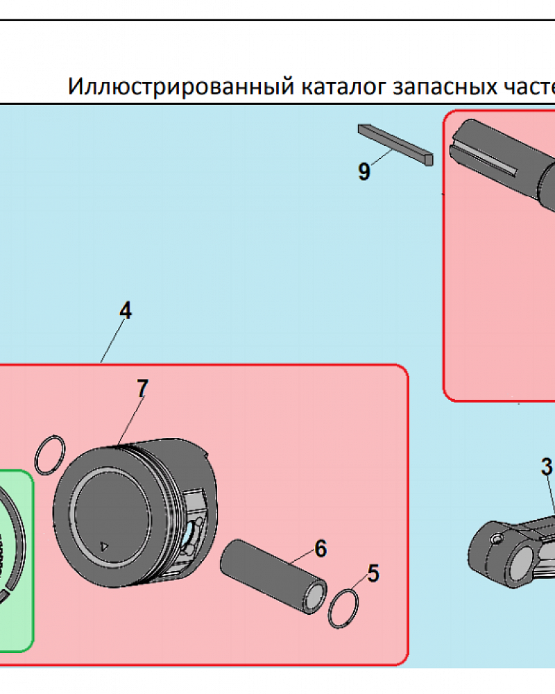 9 ПОРШЕНЬ -ЦИЛИНДР -КОЛЕНВАЛ- КОЛЬЦА | СНЕГОУБОРЩИК CHAMPION ST662E |Запчасти по России | СПБ