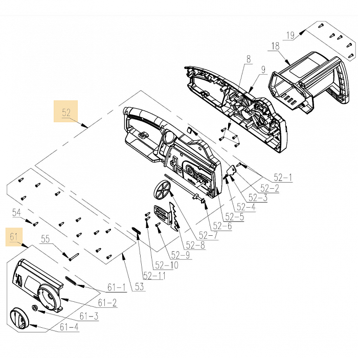1 КОРПУС -  | Запчасти для электропилы чемпион 418N-16 |