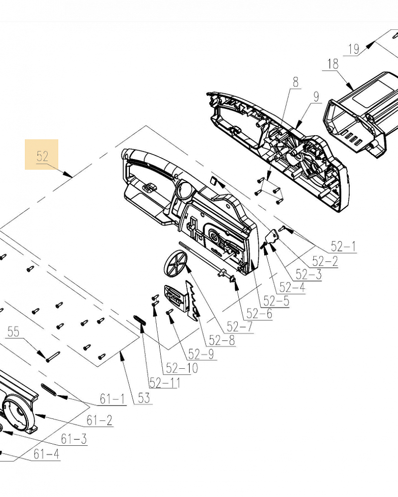 1 КОРПУС -  | Запчасти для электропилы чемпион 418N-16 |