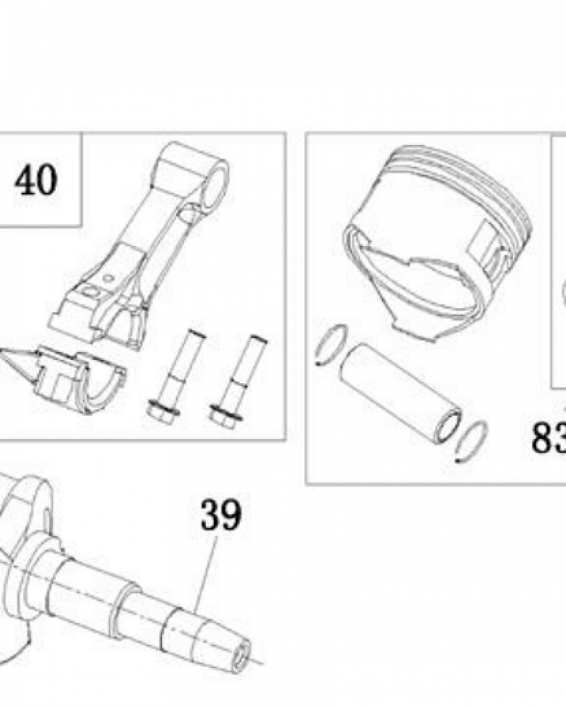 6  | Поршень - Шатун - Коленвал - Распредвал | Запчасти для генератора чемпион | GG2300| Сервис - Магазин |