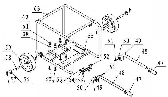 2 | РАМА | Запчасти для мотопомпы чемпион | GTP101E после 2021 года | (после s/n 23072100121)  