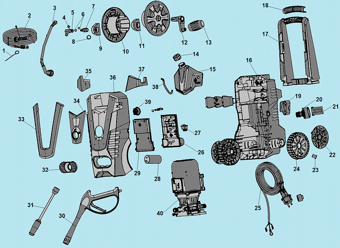 1 ШЛАНГ - ПИСТОЛЕТ МОЙКА CHAMPION HP5210  | ремонт | в СПБ