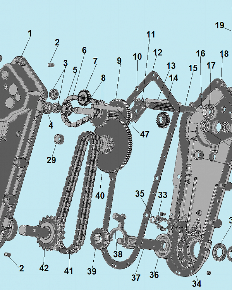 4 РЕДУКТОР - ШЕСТЕРНИ- ЦЕПЬ КУЛЬТИВАТОР CHAMPION BC8716  | ремонт | в СПБ