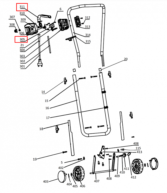 3  | Выключатель  | Запчасти для культиватора чемпион | EC 1200  | Поставка по России | Магазин-Сервис в СПБ |