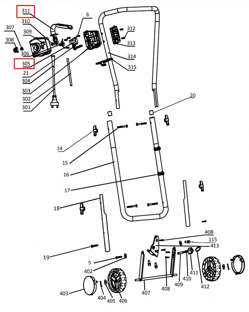 3  | Выключатель  | Запчасти для культиватора чемпион | EC 1200  | Поставка по России | Магазин-Сервис в СПБ |