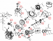 4 | СТАРТЕР - МАГНЕТО - КАРБЮРАТОР | Запчасти для мотопомпы чемпион | GHP40-2 с 2020 года | 
