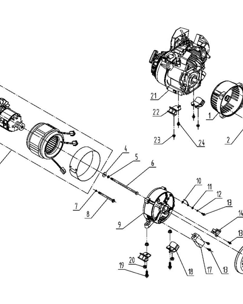 1  | Статор - Ротор | Запчасти для генератора чемпион | GG1000 | Сервис - Магазин |