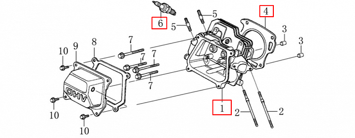 3  | ГОЛОВКА БЛОКА | Запчасти для виброплиты чемпион | PC1050FT | Поставка по России | 