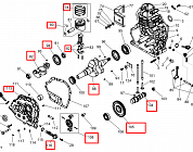 3 | ПОРШЕНЬ  -  КОЛЬЦА - КОЛЕНВАЛ | Запчасти для мотопомпы чемпион | GTP81E после 2019 года | (после s/n 23101900001  |  Поставка по России | Магазин-Сервис в СПБ |