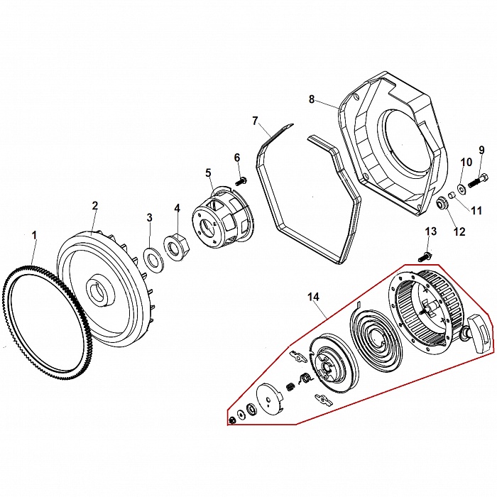 6 | СТАРТЕР РУЧНОЙ | DG6000E Дизельный генератор | Запчасти, сервис, ремонт