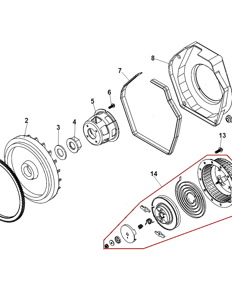 6 | СТАРТЕР РУЧНОЙ | DG6000E Дизельный генератор | Запчасти, сервис, ремонт