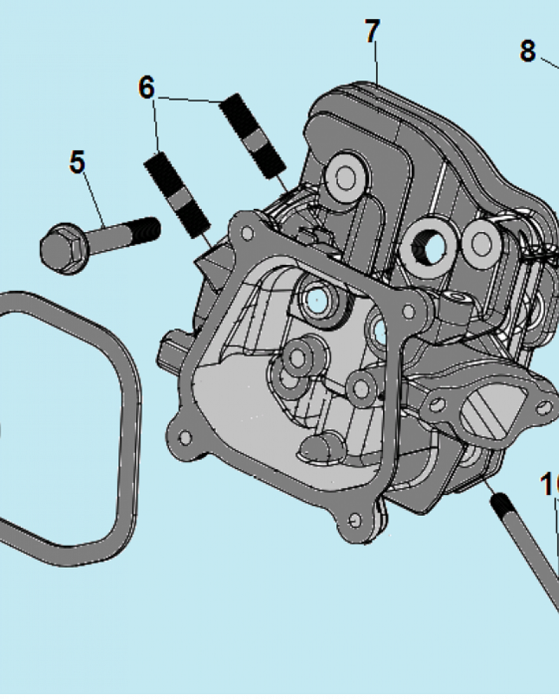 5 ГОЛОВКА БЛОКА КУЛЬТИВАТОР CHAMPION BC8716  | ремонт | в СПБ