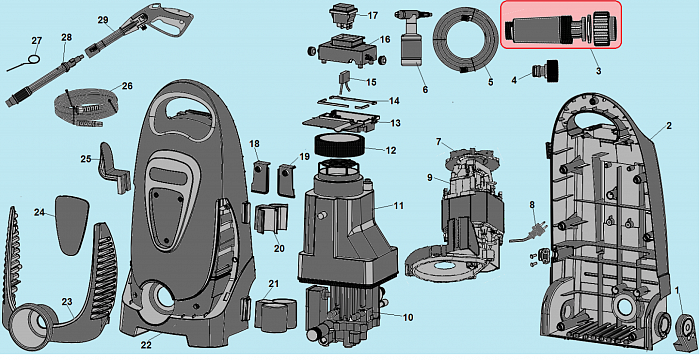 1 ШЛАНГ - ПИСТОЛЕТ МОЙКА CHAMPION HP6160  | ремонт | в СПБ
