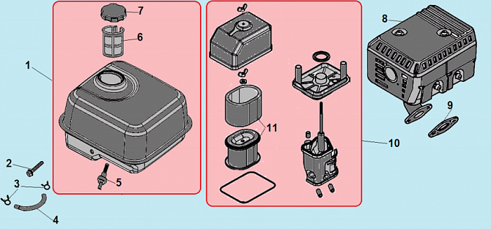 15 ВОЗДУШНЫЙ ФИЛЬТР - БАК КУЛЬТИВАТОР CHAMPION ВC7712  | ремонт | в СПБ