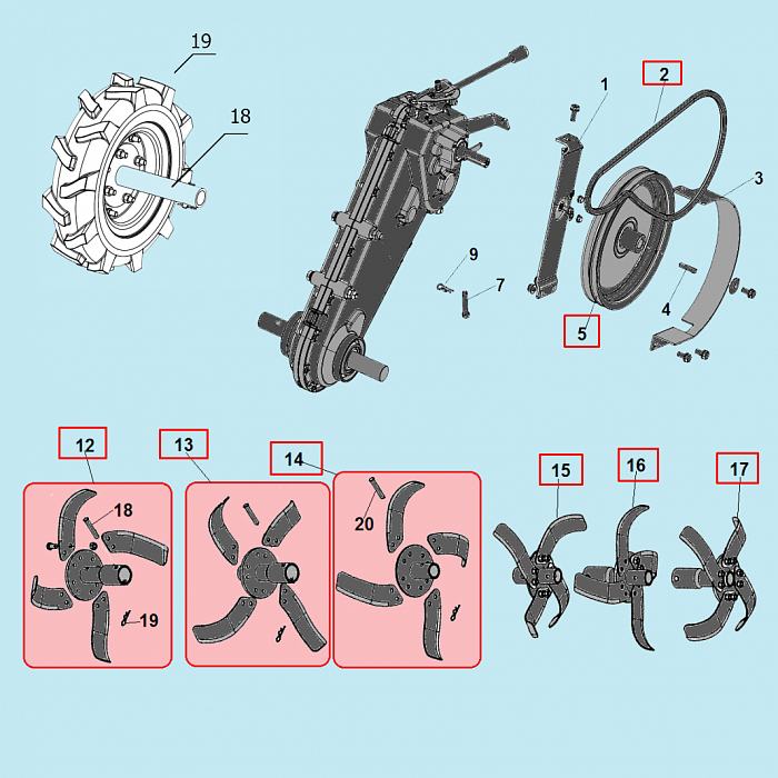 3 ФРЕЗЫ КУЛЬТИВАТОР CHAMPION BC8716  | ремонт | в СПБ