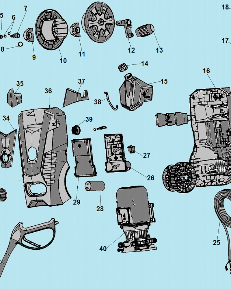 1 ШЛАНГ - ПИСТОЛЕТ МОЙКА CHAMPION HP5240  | ремонт | в СПБ