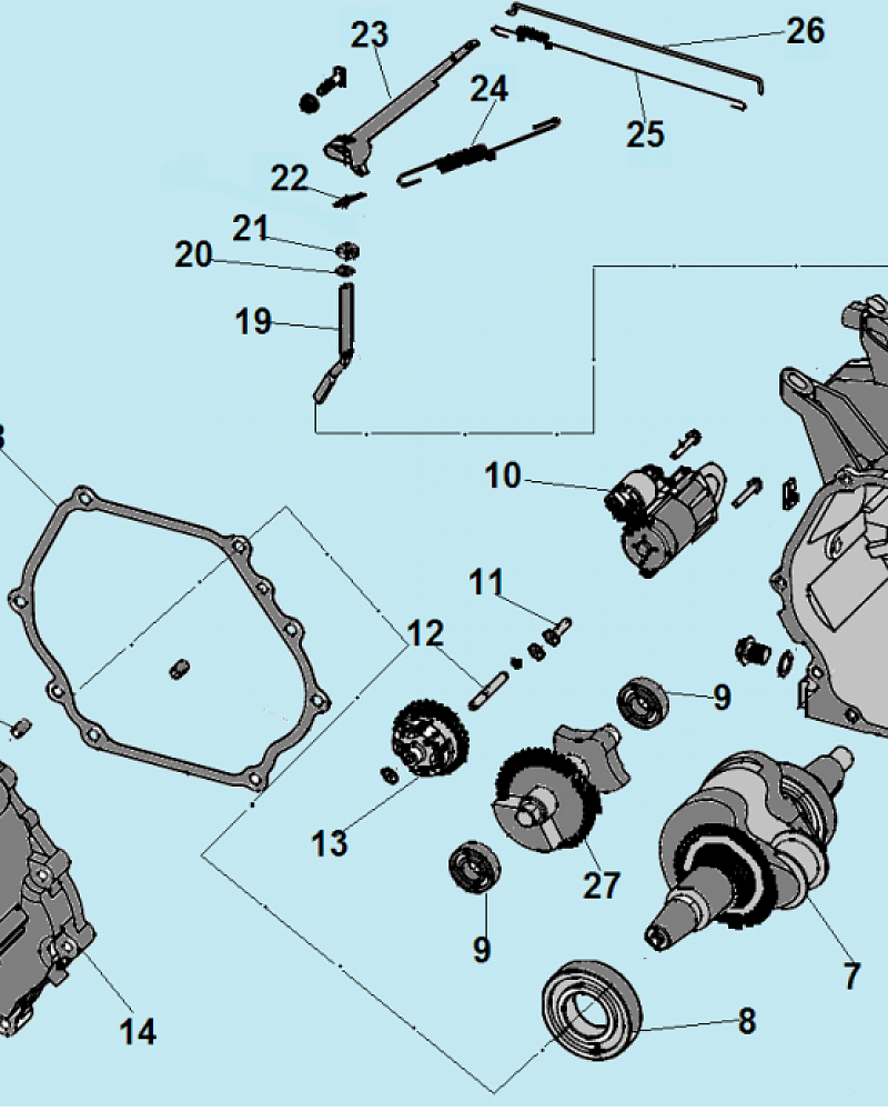 3  | Картер - Коленвал | Запчасти для генератора чемпион | GG7501E | обновлена   | Поставка по России | Сервис - Магазин