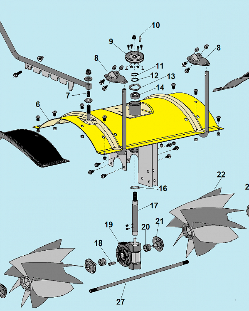 8 ЩЕТКА - РЕДУКТОР МАШИНА ПОДМЕТАЛЬНАЯ CHAMPION GS5080  | ремонт | в СПБ