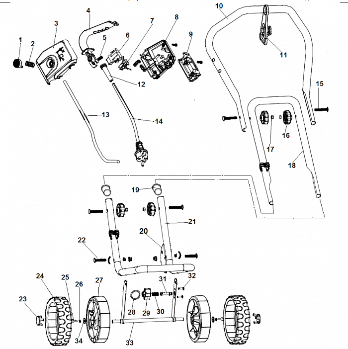 3 ВЫКЛЮЧАТЕЛЬ - РУЧКА КУЛЬТИВАТОР CHAMPION EC1400  | ремонт | в СПБ