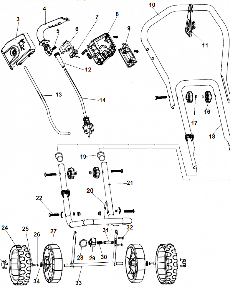 3 ВЫКЛЮЧАТЕЛЬ - РУЧКА КУЛЬТИВАТОР CHAMPION EC1400  | ремонт | в СПБ