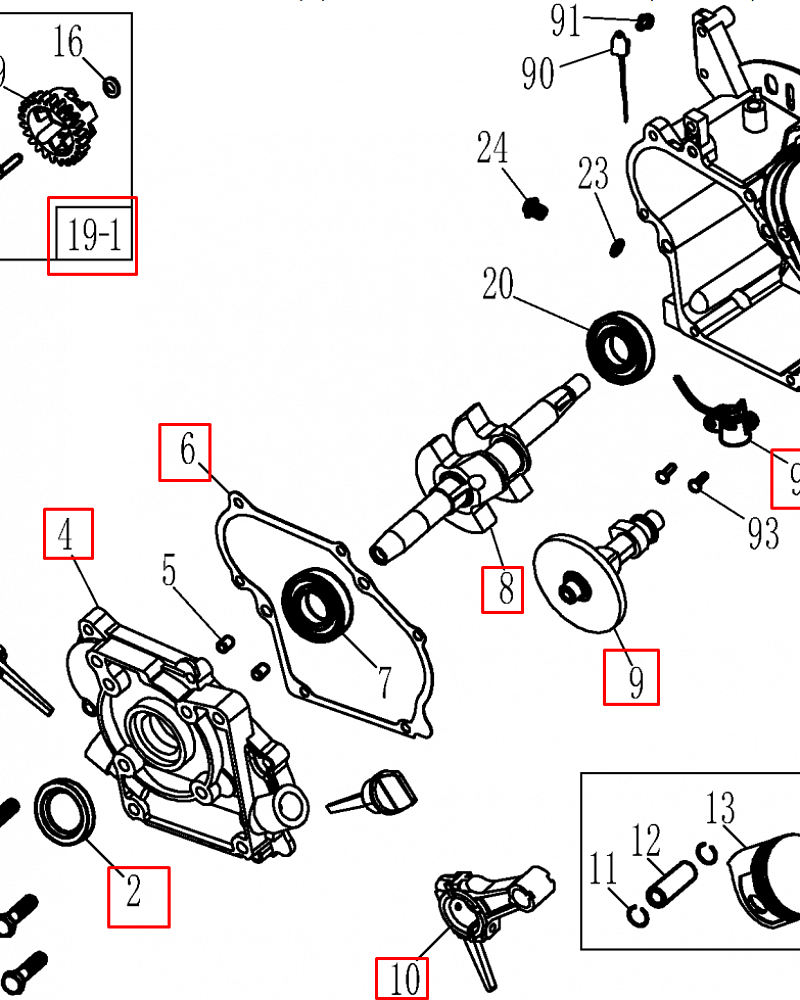 3 | ЦИЛИНДР - ПОРШЕНЬ - КОЛЕНВАЛ - КОЛЬЦА | Запчасти для мотопомпы чемпион |  GP40 после 2019 года после s/n 23091900001  |