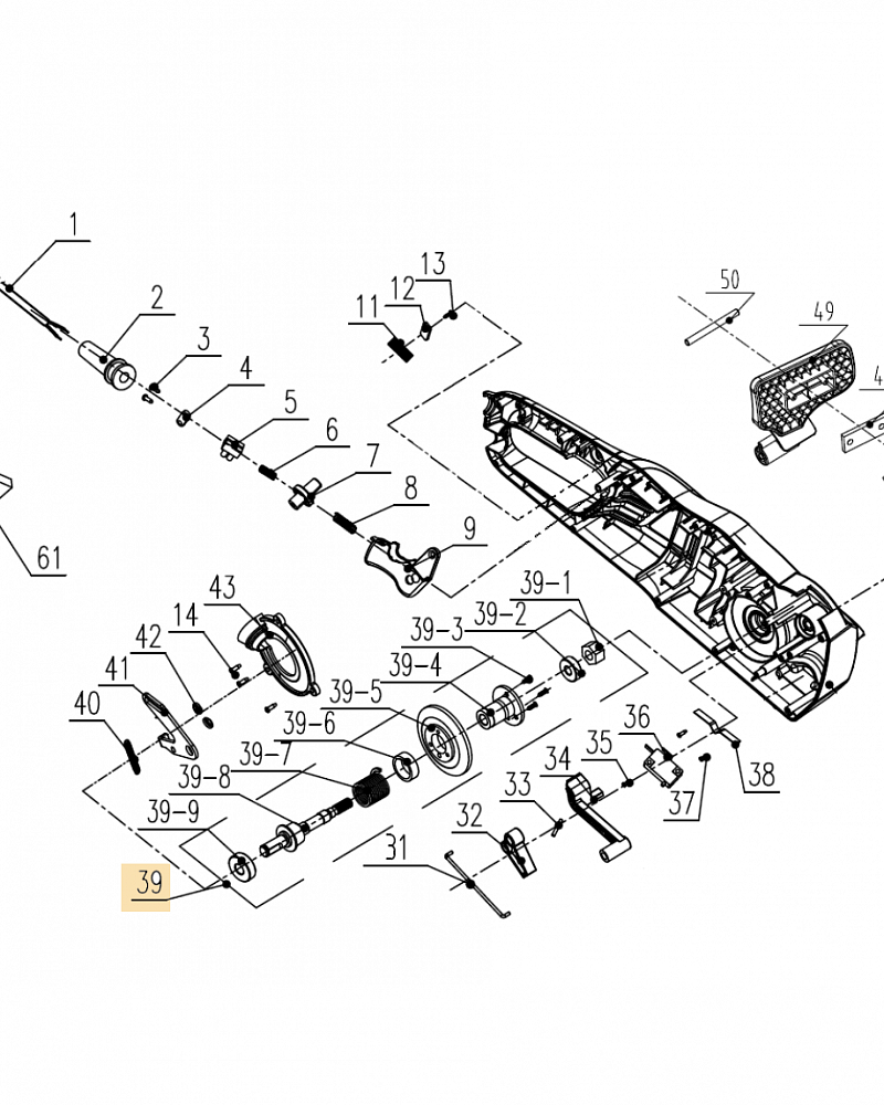 3 ВЫКЛЮЧАТЕЛЬ - ШНУР ПИТАНИЯ | Запчасти для электропилы чемпион 522N-18 |