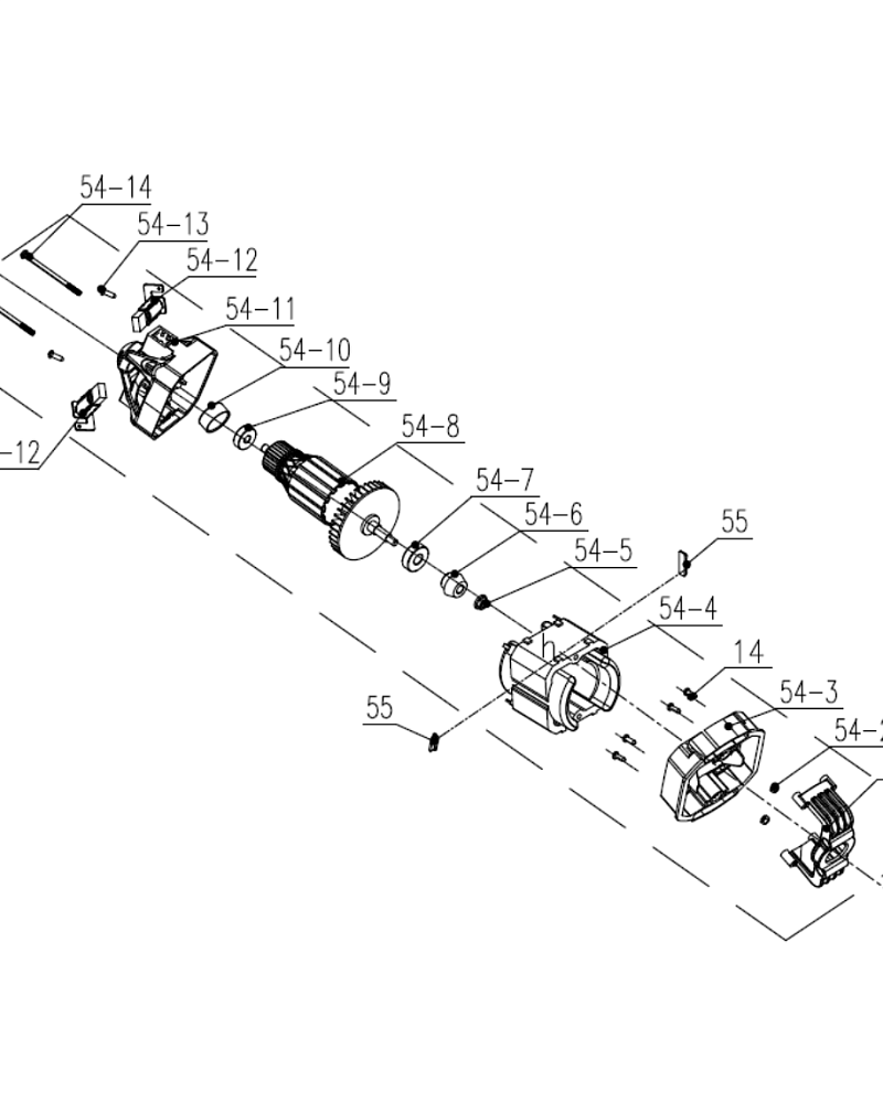 2 ЯКОРЬ - ЩЕТКИ - СТАТОР | Запчасти для электропилы чемпион 522N-18 |
