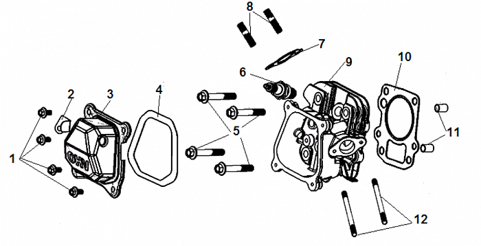 1 ГОЛОВКА БЛОКА ВИБРОПЛИТА  CHAMPION PC5431F  | ремонт | в СПБ