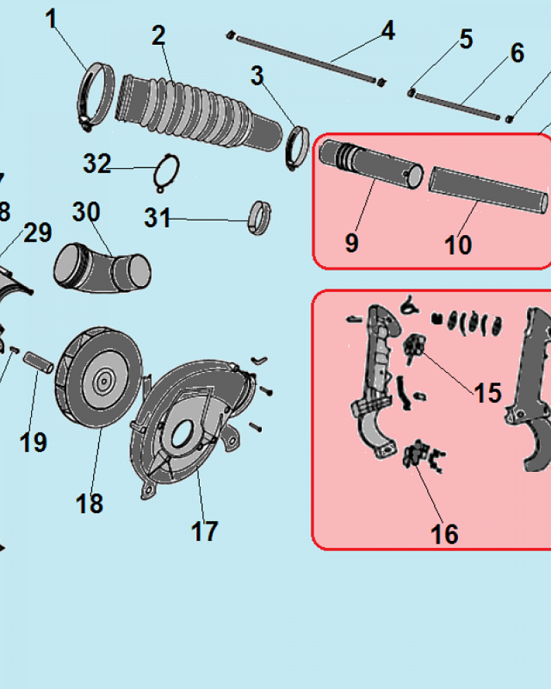 3 УЛИТКА - КРЫЛЬЧАТКА -НАСОС ОПРЫСКИВАТЕЛЬ CHAMPION PS242  | ремонт | в СПБ