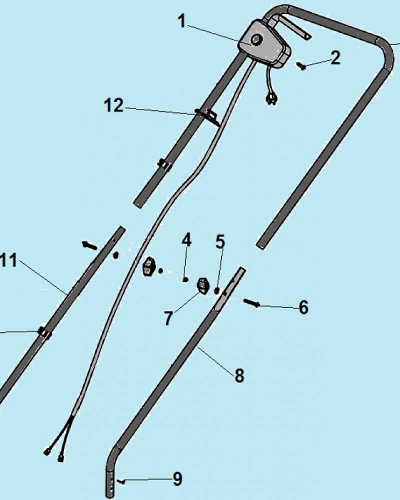 1 | РУЧКА - ВЫКЛЮЧАТЕЛЬ | Запчасти для газонокосилки чемпион ЕМ3110  | до 17.09.2021 года | Сервис - Магазин |
