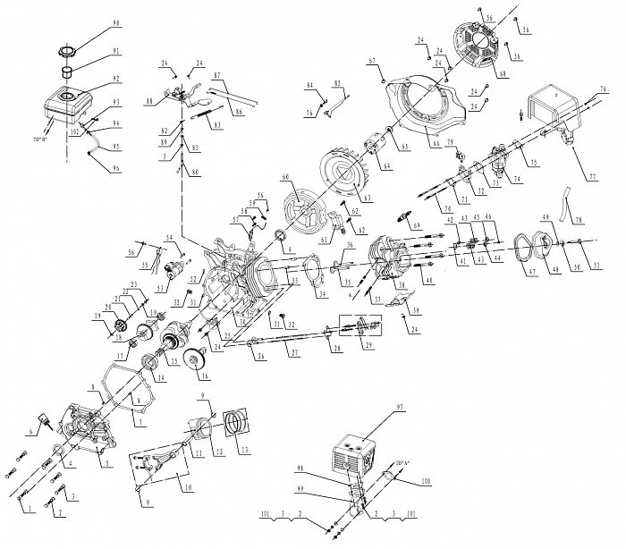 2 ПОРШЕНЬ - ЦИЛИНДР - КОЛЬЦА - СТАРТЕР МОТОПОМПА CHAMPION GTP101E  | ремонт | в СПБ