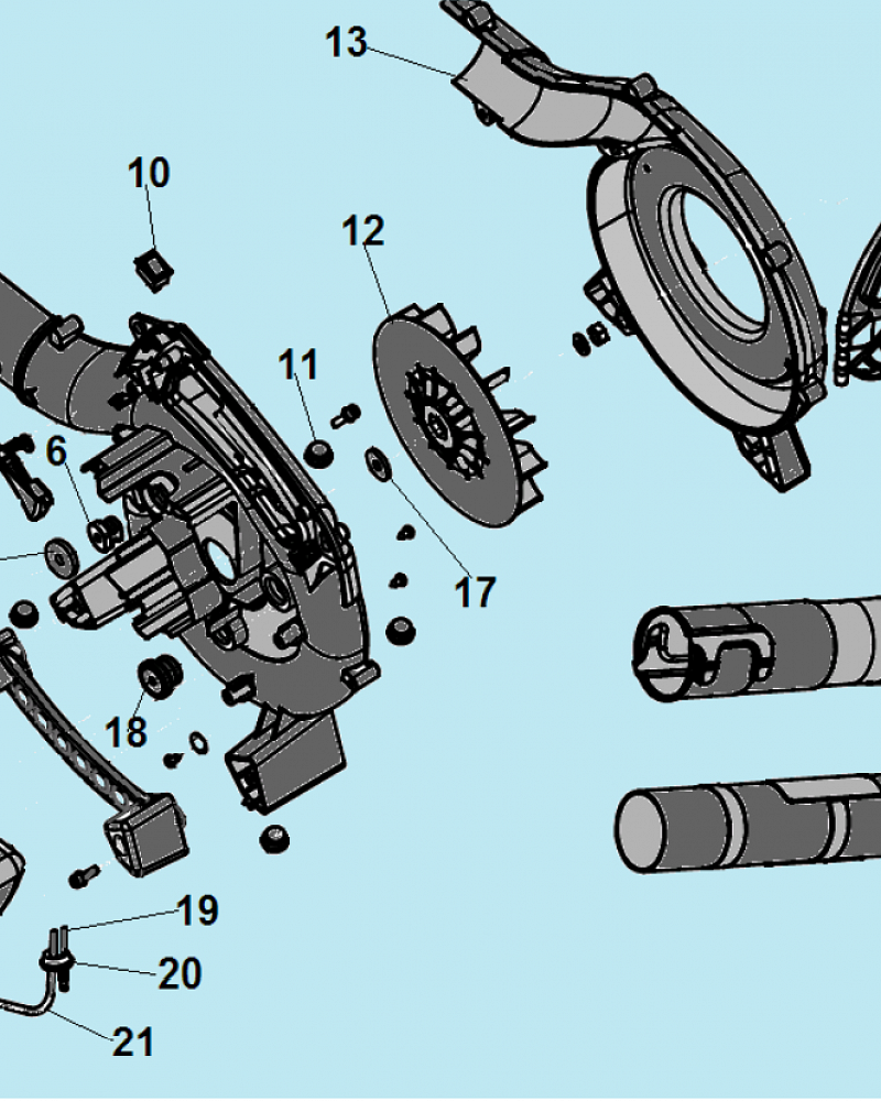 2 КРЫЛЬЧАТКА - ТРУБЫ ВОЗДУХОДУВКА CHAMPION GB227  | Ремонт | Запчасти | в СПБ