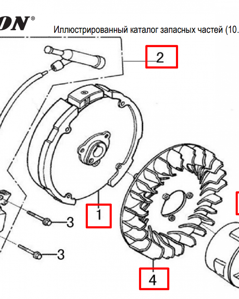 17 | МАГНЕТО - МАХОВИК | Запчасти для культиватора, мотоблока чемпион | BC7723 | Магазин-Сервис в СПБ |