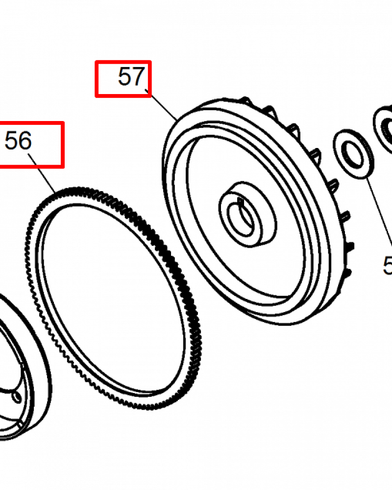 7 | МАХОВИК | Запчасти для мотопомпы чемпион | GTP81E после 2019 года | (после s/n 23101900001  |  Поставка по России | Магазин-Сервис в СПБ |