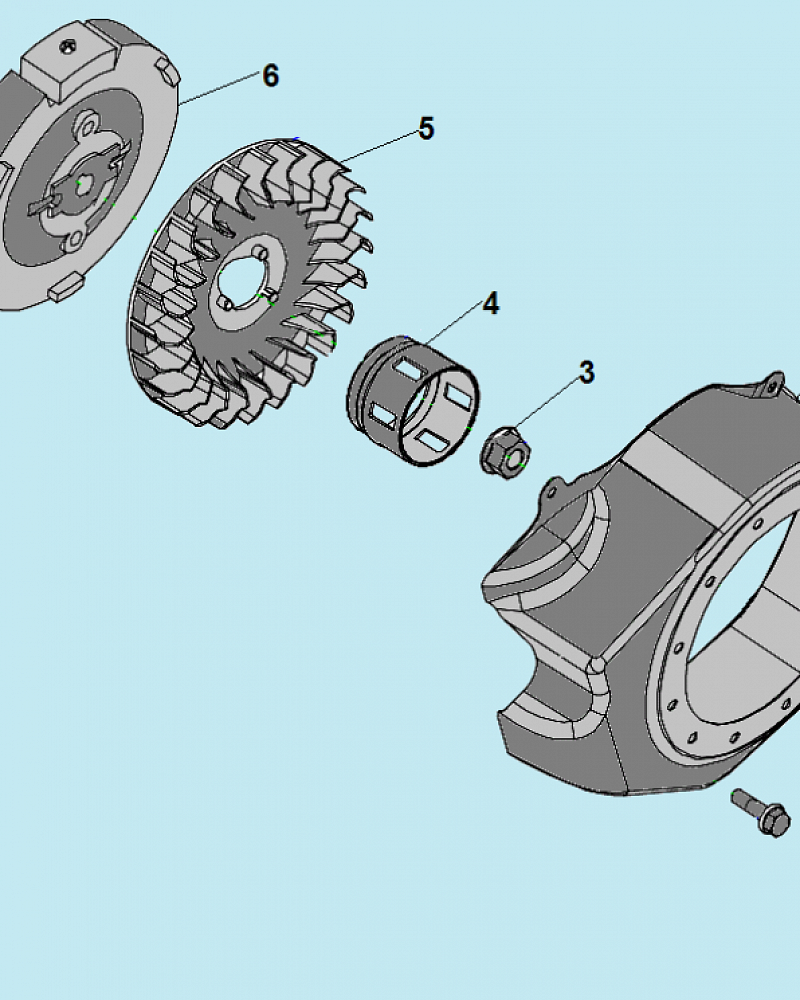 5 СТАРТЕР - МАГНЕТО - МАХОВИК ГЕНЕРАТОР CHAMPION IGG3600