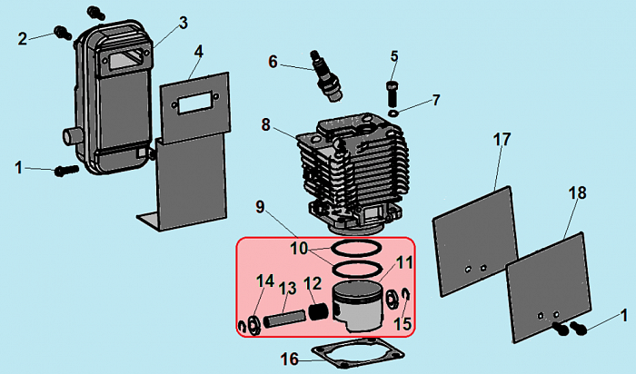 1 ПОРШЕНЬ - ЦИЛИНДР  - СТАРТЕР - СЦЕПЛЕНИЕ ОПРЫСКИВАТЕЛЬ CHAMPION PS282  | ремонт | в СПБ