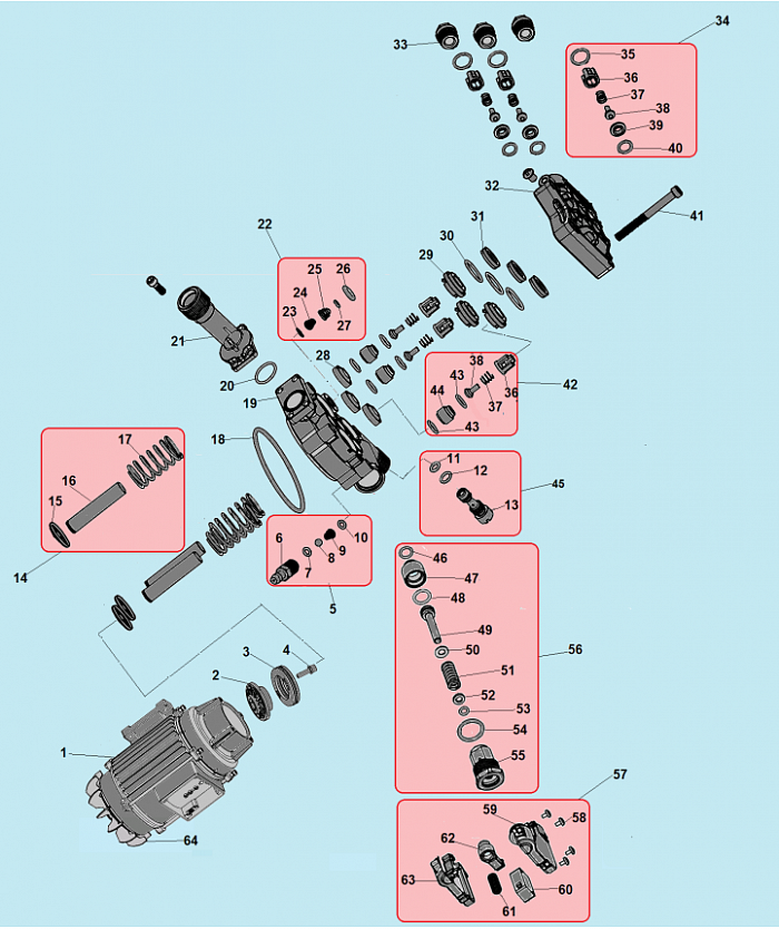 2 НАСОС - Поршень насоса - Клапан впускной - выпускной - Распределительный поршень МОЙКА CHAMPION HP5210  | ремонт | в СПБ