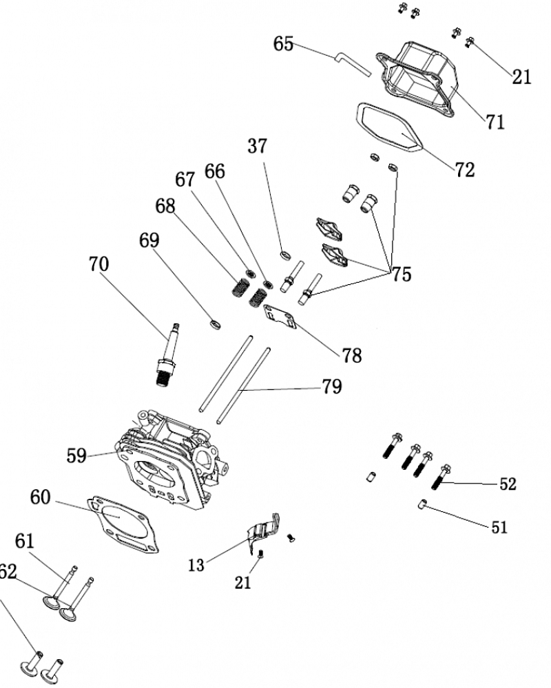 9  | Головка цилиндра - Клапана | Запчасти для генератора чемпион | GG2801| Сервис - Магазин |