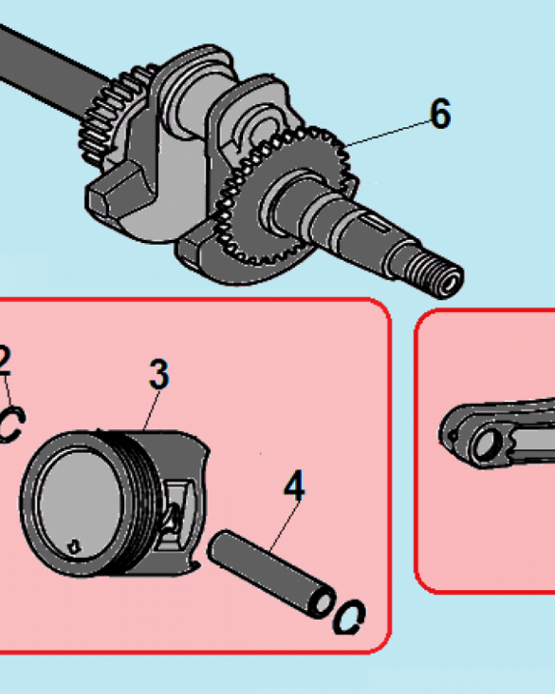 5 ПОРШЕНЬ -ЦИЛИНДР -КОЛЕНВАЛ- КОЛЬЦА ИЗМЕЛЬЧИТЕЛЬ-ШРЕДЕР БЕНЗИНОВЫЙ CHAMPION SC6448  | ремонт | в СПБ