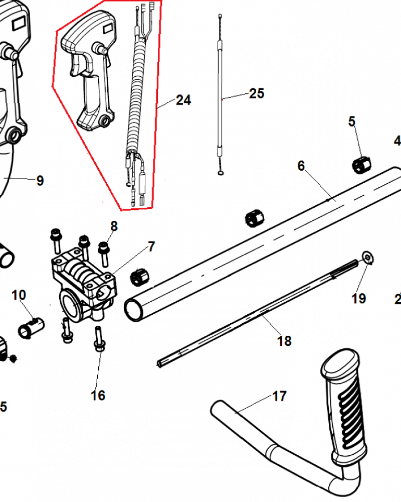 3 ВАЛ - ШТАНГА -ТОРОС ГАЗА  ТРИММЕР CHAMPION Т525  | ремонт | в СПБ