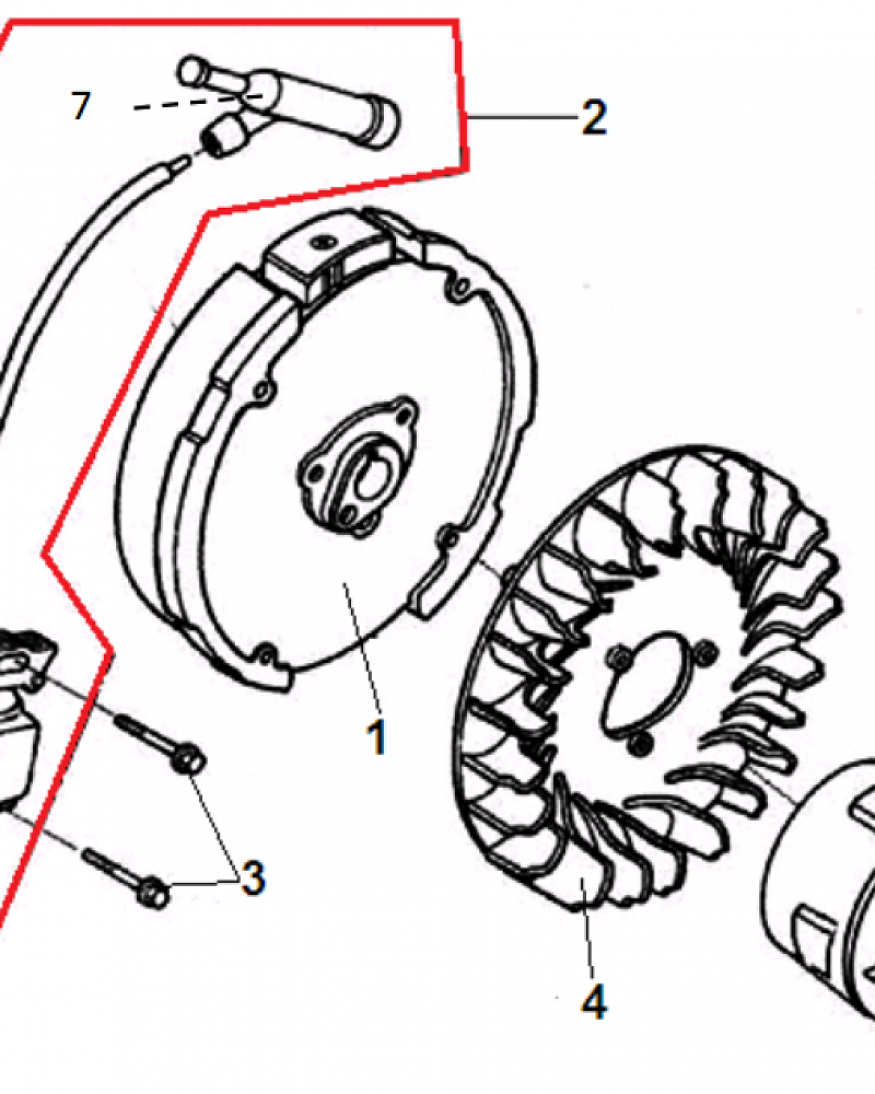 8 МАГНЕТО - МАХОВИК ВИБРОПЛИТА  CHAMPION PC5431F  | ремонт | в СПБ